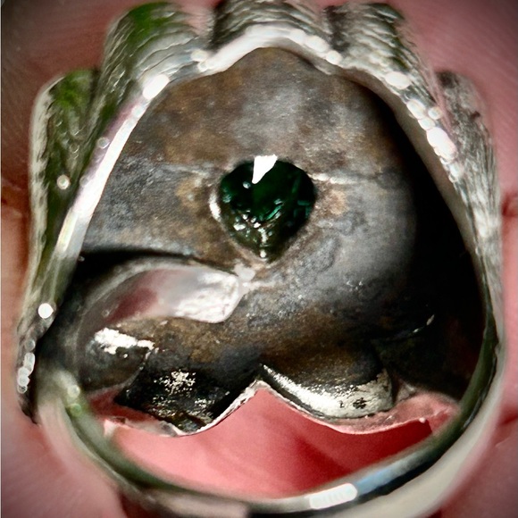 Evil Pawn Jewelry Dowsing Ring in Green Tourmaline - Picture 5 of 5